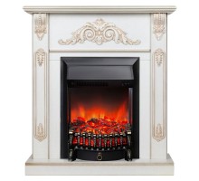 RealFlame Электрокамин Anita WT дуб белый с золотой патиной с очагом Fobos Lux Black