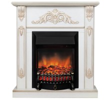 RealFlame Электрокамин Anita WT дуб белый с золотой патиной с очагом Fobos Lux Black RC