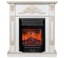 RealFlame Электрокамин Anita WT дуб белый с золотой патиной с очагом Majestic Lux Black