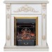 RealFlame Электрокамин Anita WT дуб белый с золотой патиной с очагом Majestic Lux Brass