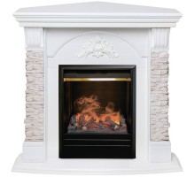 RealFlame Электрокамин Athena Corner GR белый с очагом 3D Olympic