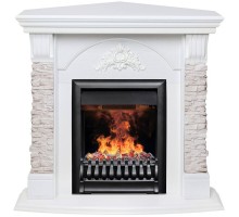 RealFlame Электрокамин Athena Corner GR белый с очагом 3D Oregan