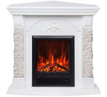 RealFlame Электрокамин Athena Corner GR белый с очагом Eugene
