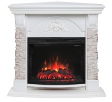 RealFlame Электрокамин Athena Corner GR белый с очагом Evrika 25,5 LED