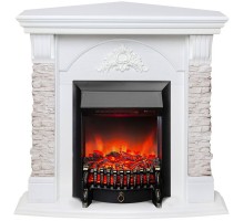 RealFlame Электрокамин Athena Corner GR белый с очагом Fobos Lux Black RC