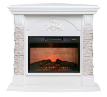 RealFlame Электрокамин Athena Corner GR белый с очагом Irvine 24