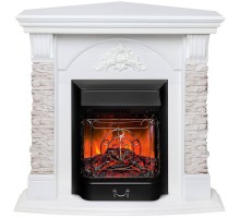 RealFlame Электрокамин Athena Corner GR белый с очагом Majestic Lux Black