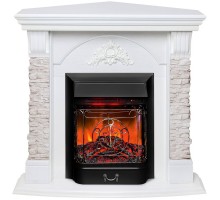 RealFlame Электрокамин Athena Corner GR белый с очагом Majestic Lux Black RC