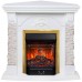 RealFlame Электрокамин Athena Corner GR белый с очагом Majestic Lux Brass