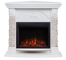 RealFlame Электрокамин Athena Corner GR белый с очагом Saphir 25,5