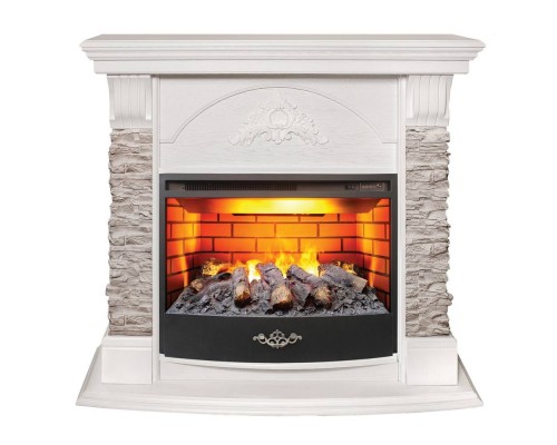 RealFlame Электрокамин Athena GR WT белый с очагом 3D Firestar 25,5