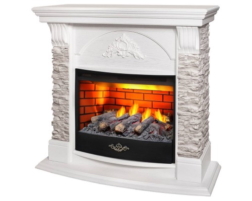RealFlame Электрокамин Athena GR WT белый с очагом 3D Firestar 25,5