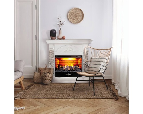 RealFlame Электрокамин Athena GR WT белый с очагом 3D Firestar 25,5