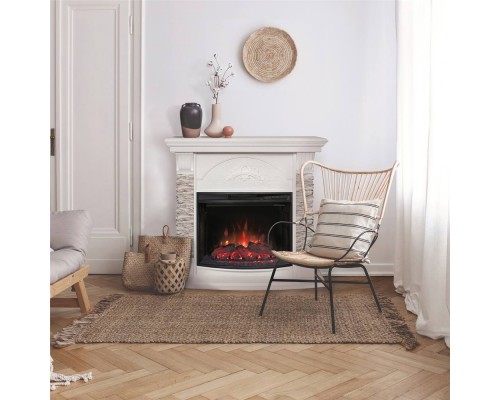 RealFlame Электрокамин Athena GR WT белый с очагом Evrika 25,5 LED