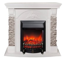 RealFlame Электрокамин Athena GR WT белый с очагом Fobos Lux Black