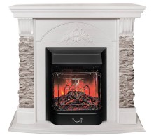 RealFlame Электрокамин Athena GR WT белый с очагом Majestic Lux Black