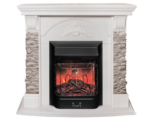 RealFlame Электрокамин Athena GR WT белый с очагом Majestic Lux Black