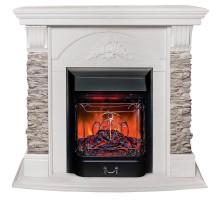 RealFlame Электрокамин Athena GR WT белый с очагом Majestic Lux Black RC