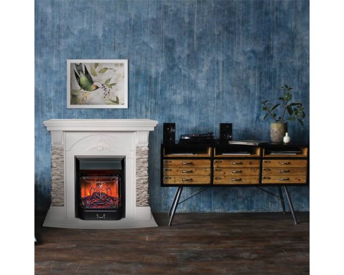 RealFlame Электрокамин Athena GR WT белый с очагом Majestic Lux Black