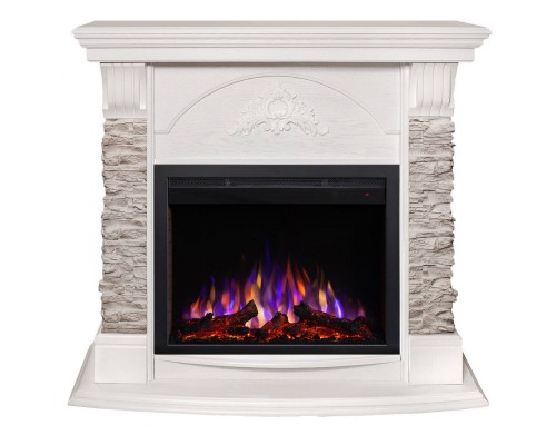 RealFlame Электрокамин Athena GR WT белый с очагом Saphir 25,5