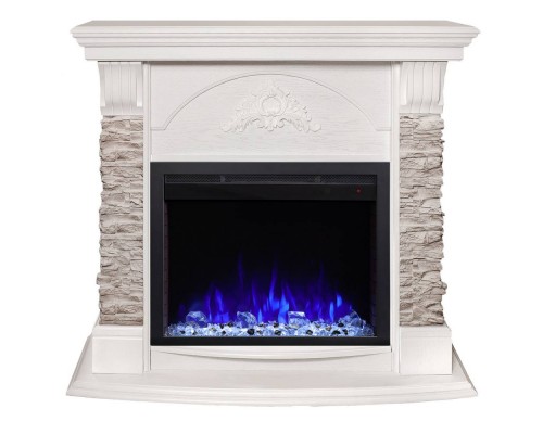 RealFlame Электрокамин Athena GR WT белый с очагом Saphir 25,5