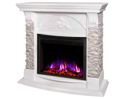 RealFlame Электрокамин Athena GR WT белый с очагом Saphir 25,5