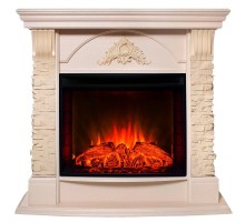 RealFlame Электрокамин Athena WT айвори с очагом Evrika 25,5 LED