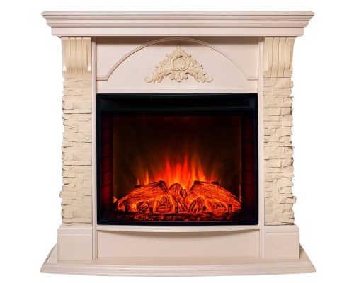 RealFlame Электрокамин Athena WT айвори с очагом Evrika 25,5 LED