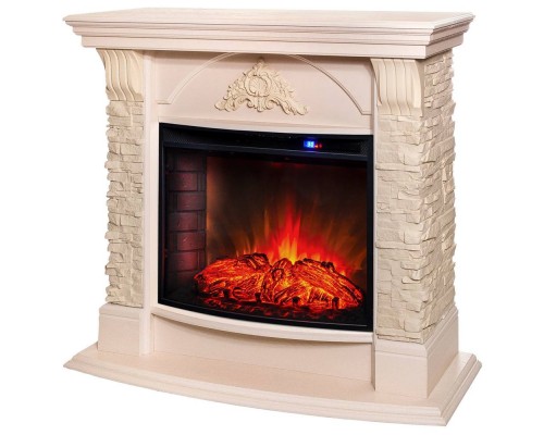 RealFlame Электрокамин Athena WT айвори с очагом Evrika 25,5 LED