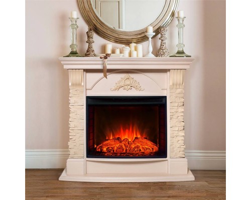RealFlame Электрокамин Athena WT айвори с очагом Evrika 25,5 LED