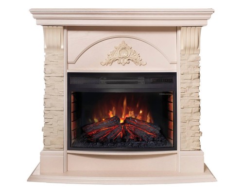 RealFlame Электрокамин Athena WT айвори с очагом Firefield 25 S IR