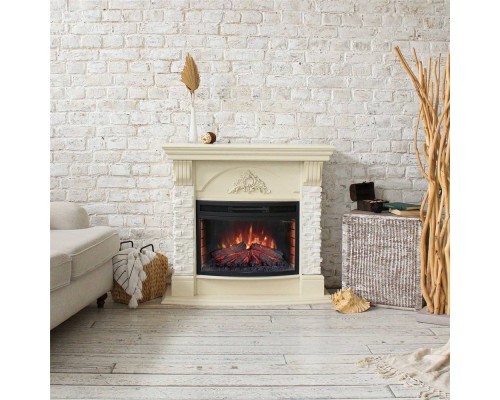 RealFlame Электрокамин Athena WT айвори с очагом Firefield 25 S IR
