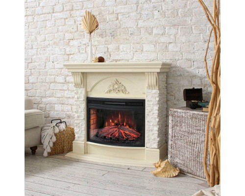 RealFlame Электрокамин Athena WT айвори с очагом Firefield 25 S IR
