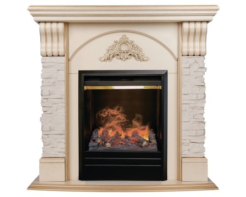 RealFlame Электрокамин Athena WT белый дуб с золотой патиной с очагом 3D Olympic
