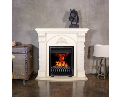 RealFlame Электрокамин Athena WT белый дуб с золотой патиной с очагом 3D Oregan