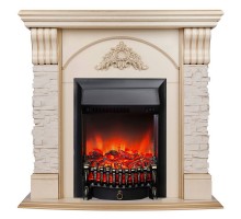 RealFlame Электрокамин Athena WT белый дуб с золотой патиной с очагом Fobos Lux Black