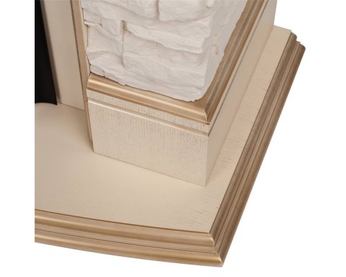 RealFlame Электрокамин Athena WT белый дуб с золотой патиной с очагом Fobos Lux Black