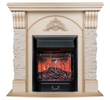 RealFlame Электрокамин Athena WT белый дуб с золотой патиной с очагом Majestic Lux Black