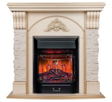 RealFlame Электрокамин Athena WT белый дуб с золотой патиной с очагом Majestic Lux Black RC