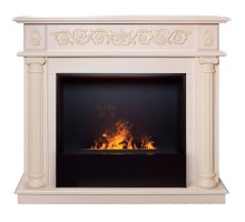 RealFlame Электрокамин Attica WT айвори с очагом 3D Cassette 630 Black Panel
