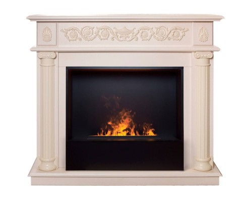 RealFlame Электрокамин Attica WT айвори с очагом 3D Cassette 630 Black Panel