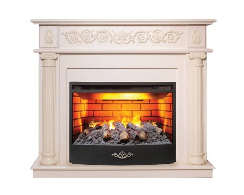 RealFlame Электрокамин Attica WT айвори с очагом 3D Firestar 25,5
