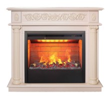 RealFlame Электрокамин Attica WT айвори с очагом 3D Helios 26