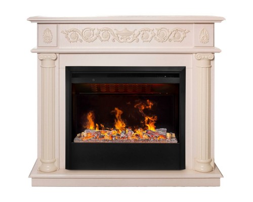 RealFlame Электрокамин Attica WT айвори с очагом 3D Helios 26 SBG