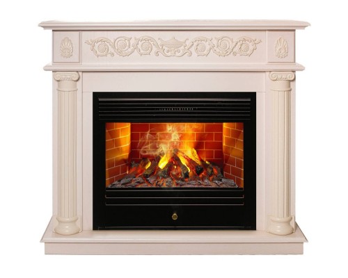 RealFlame Электрокамин Attica WT айвори с очагом 3D Novara