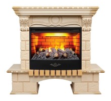 RealFlame Электрокамин Bolero WT белый дуб с золотой патиной с очагом 3D Firestar 25,5