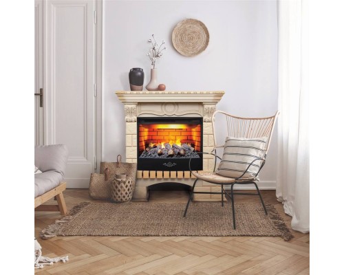 RealFlame Электрокамин Bolero WT белый дуб с золотой патиной с очагом 3D Firestar 25,5
