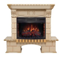 RealFlame Электрокамин Bolero WT белый дуб с золотой патиной с очагом Firefield 25 S IR