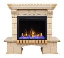 RealFlame Электрокамин Bolero WT белый дуб с золотой патиной с очагом Saphir 25,5