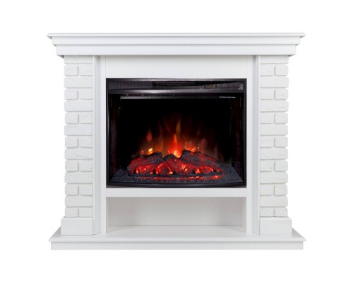 RealFlame Электрокамин Brixton 25,5 WT белый с очагом Evrika 25,5 LED